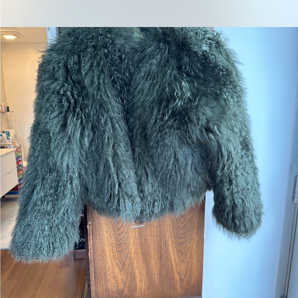 GLAM ROCK “GRACK” REAL MONGOLIAN CROPPED FUR JACKET